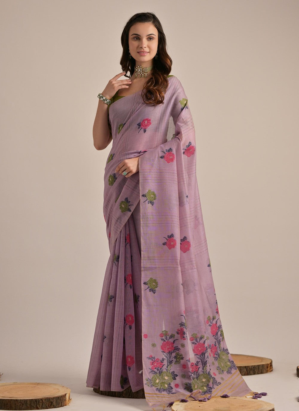 Classic Printed Cotton Saree - S8194