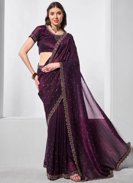 Classic Cutdana Chiffon Saree - S10563