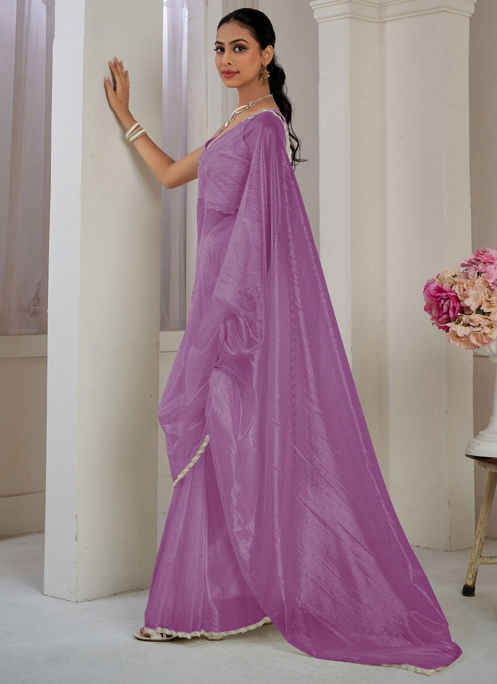 Classic Cutdana Net, Organza Saree - S10577