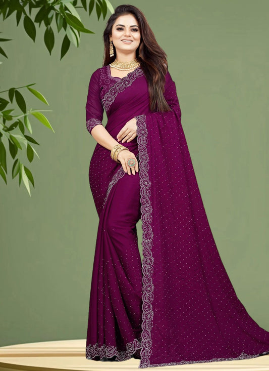 Classic Cutdana Chiffon Satin Saree - S10437