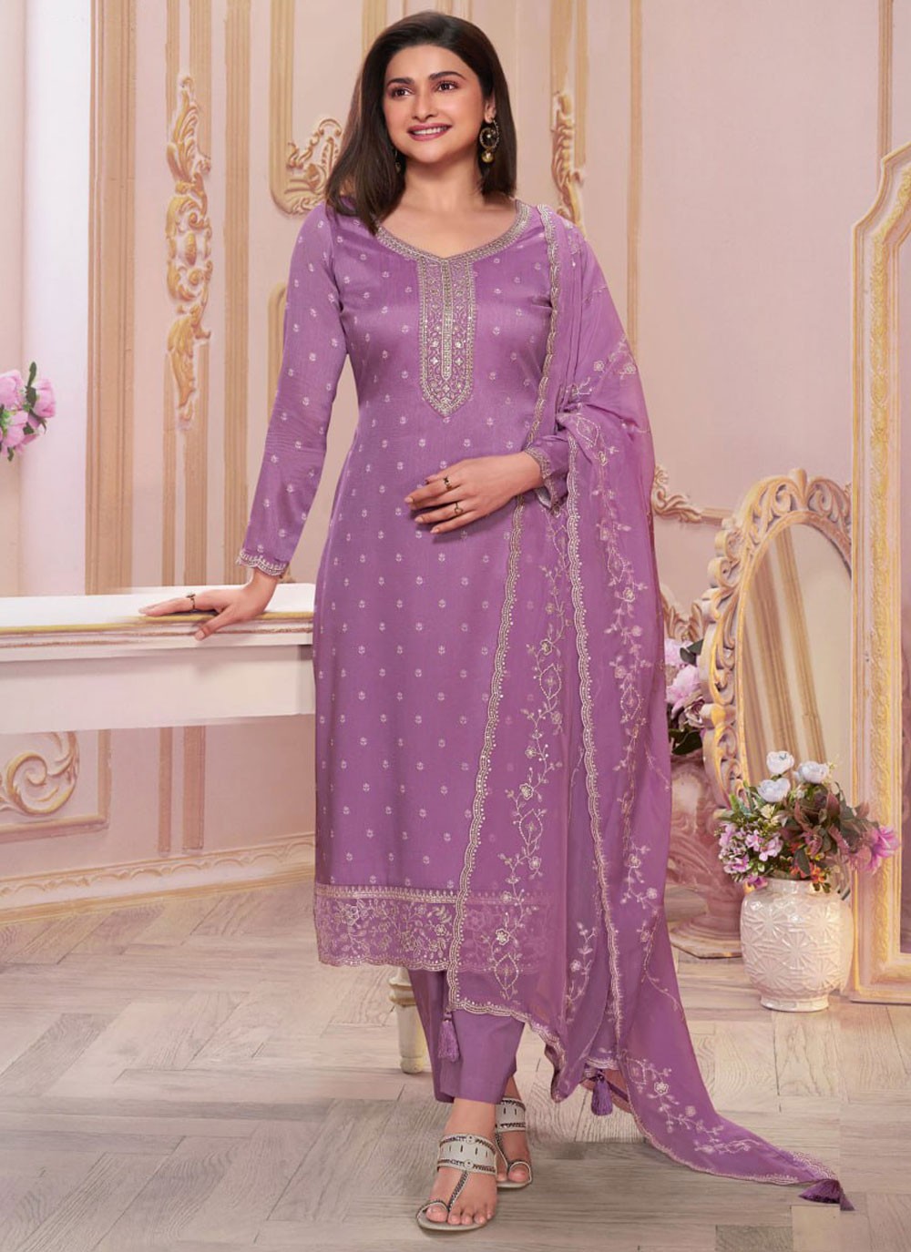 Silk Salwar Suit - T3907