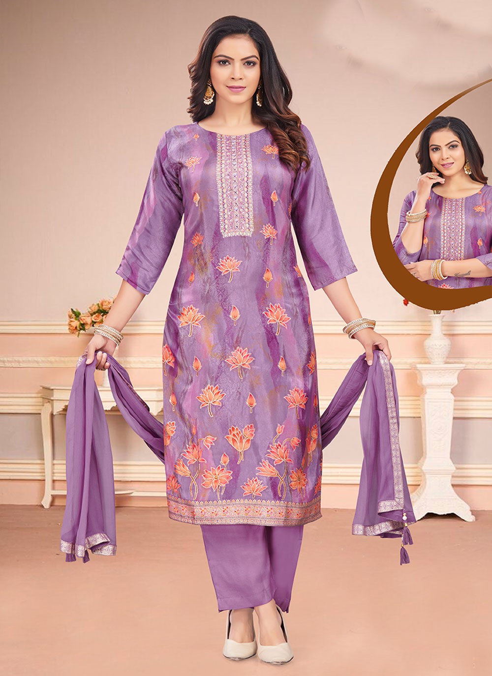 Silk Salwar Suit - T2886