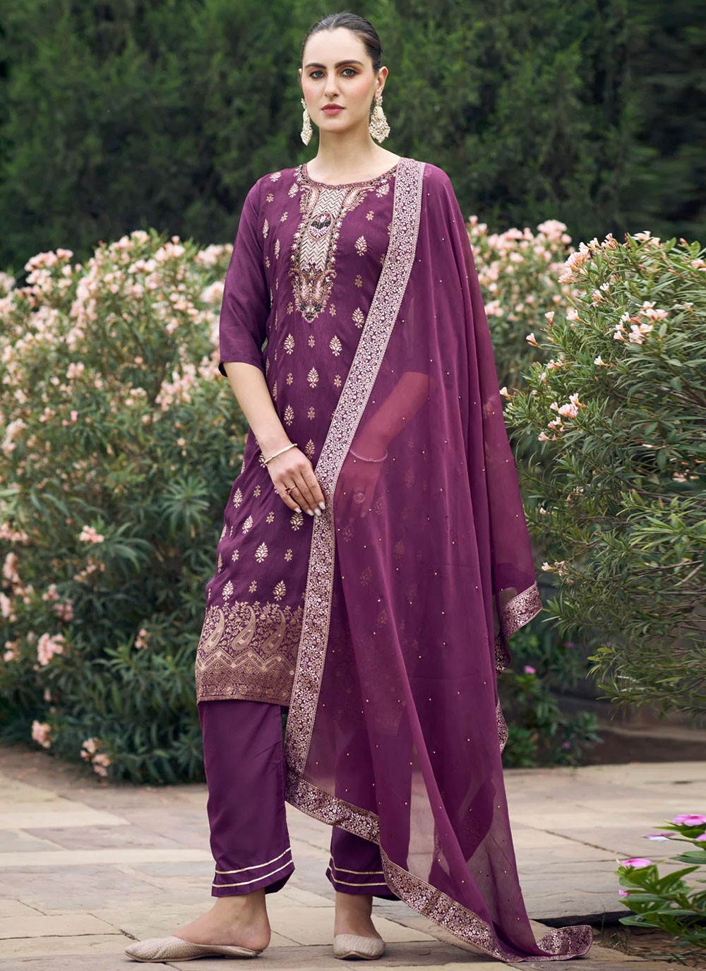 Silk Blend Salwar Suit - T3670