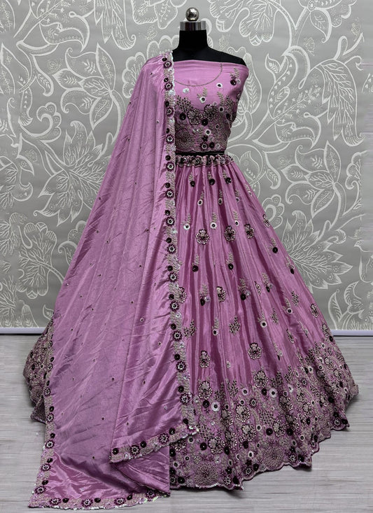 Embroidered Silk A - Line Lehenga - L2991