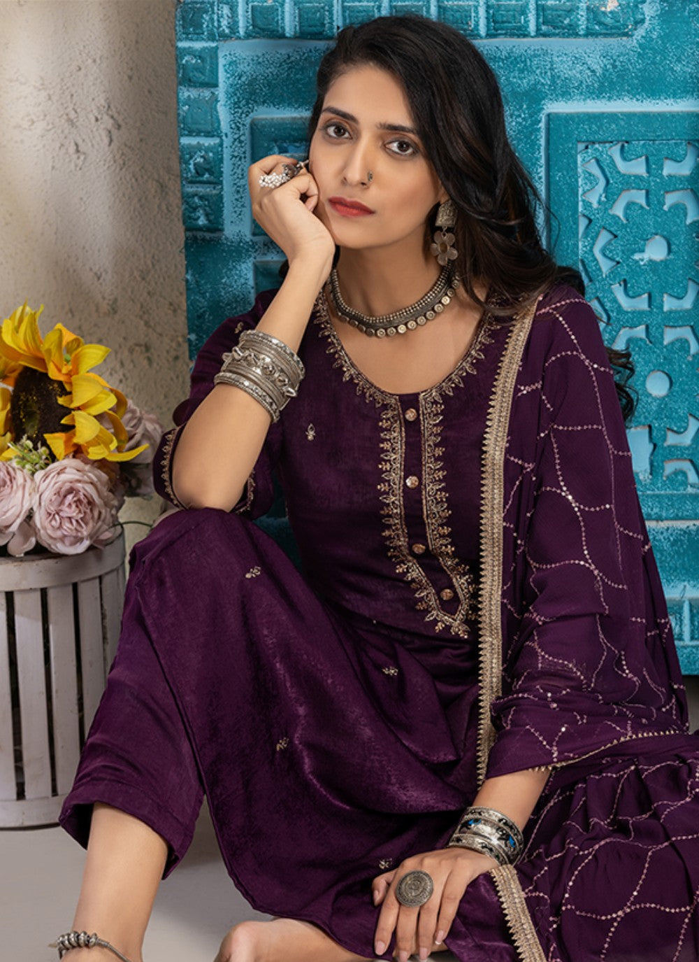 Silk Salwar Suit - T2035