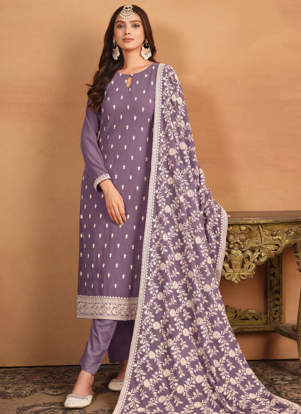 Faux Georgette Salwar Suit - T2386