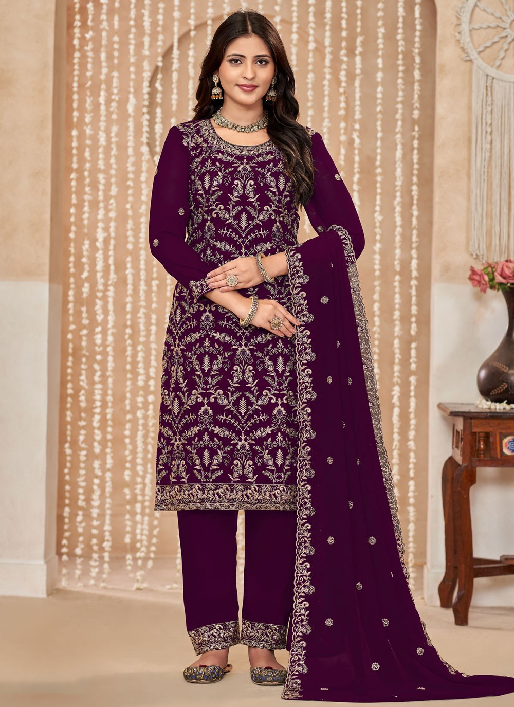 Faux Georgette Salwar Suit - T3280