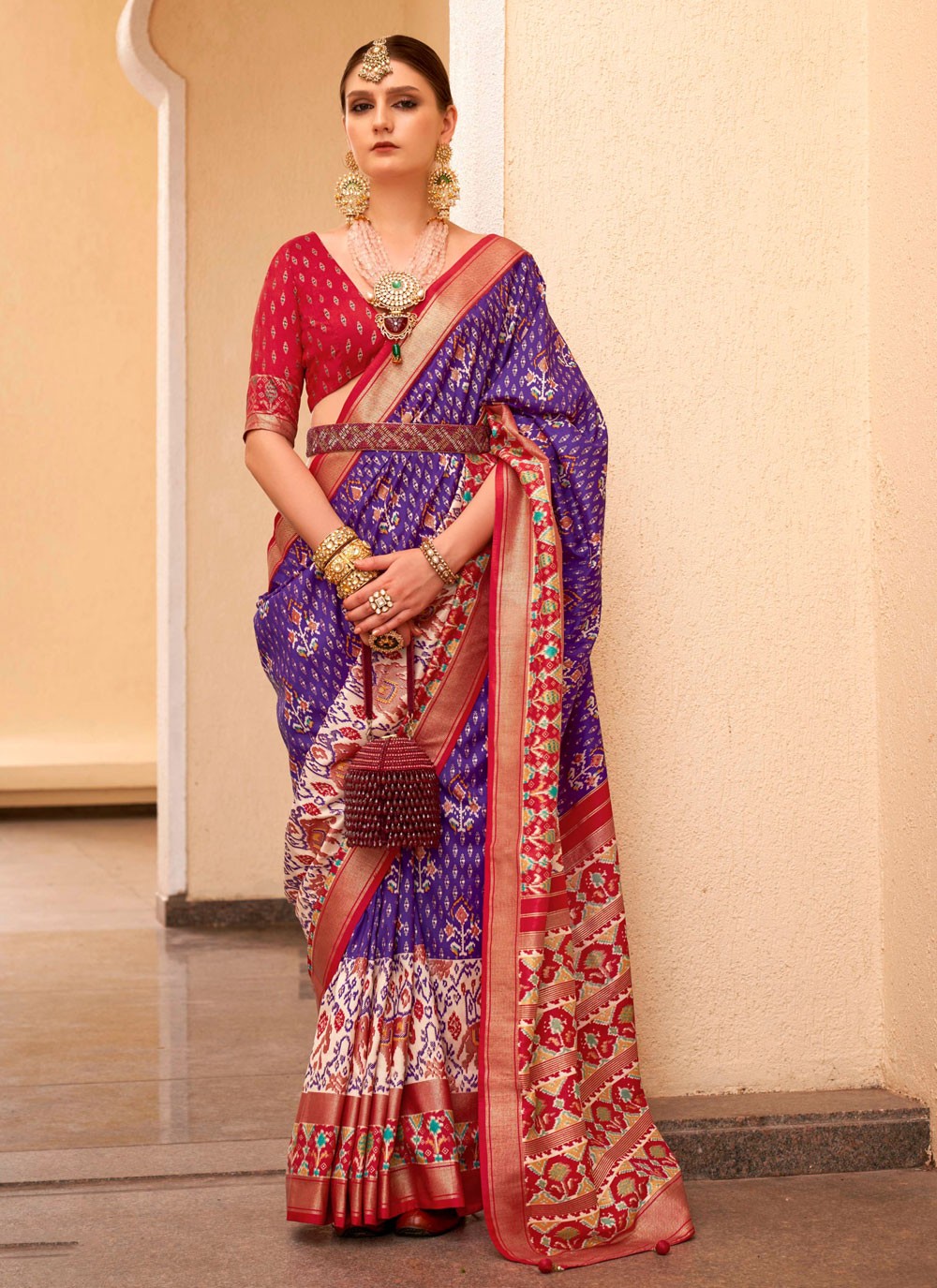 Trendy Patola Print Silk Saree - S4210