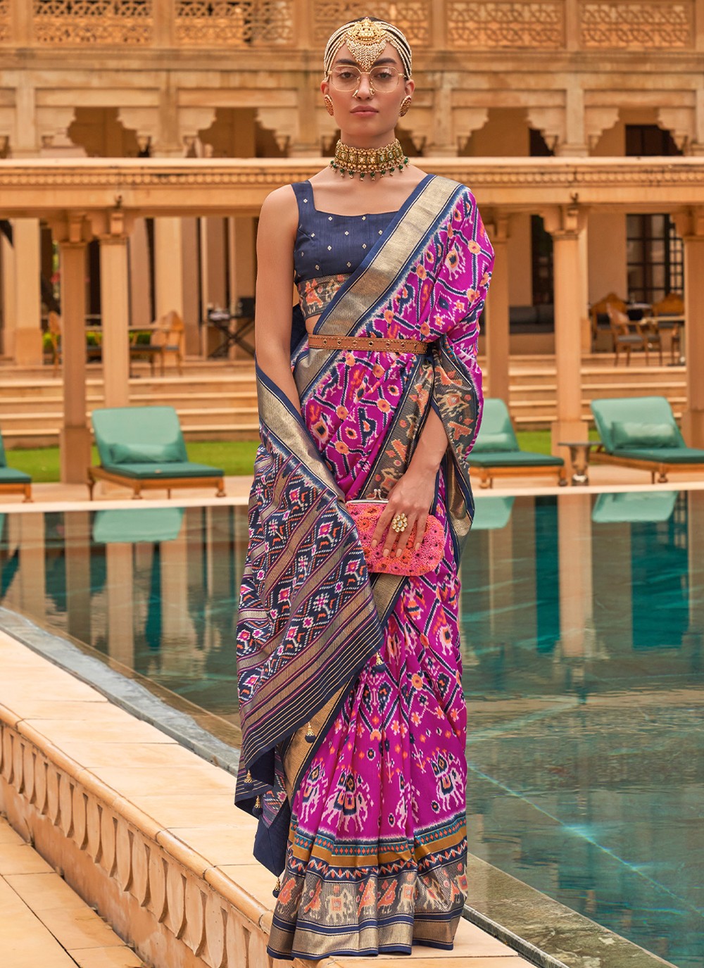 Contemporary Foliage Prints Patola Silk Saree - S2221