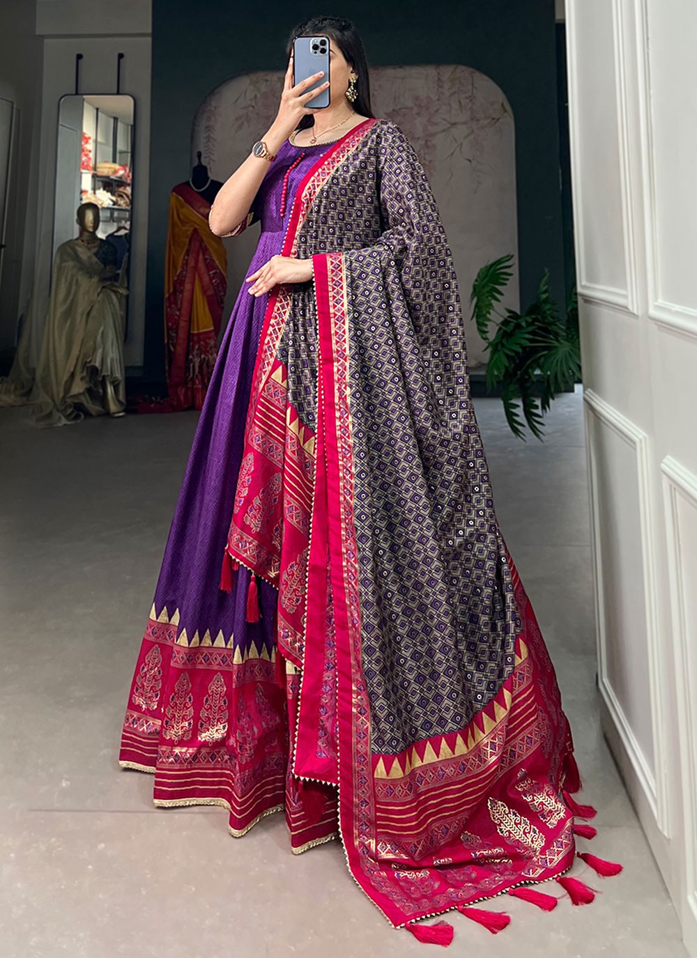 Tussar Silk Gown - G1733