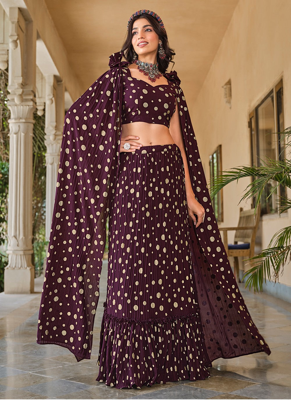 Printed Georgette A - Line Lehenga - L0971