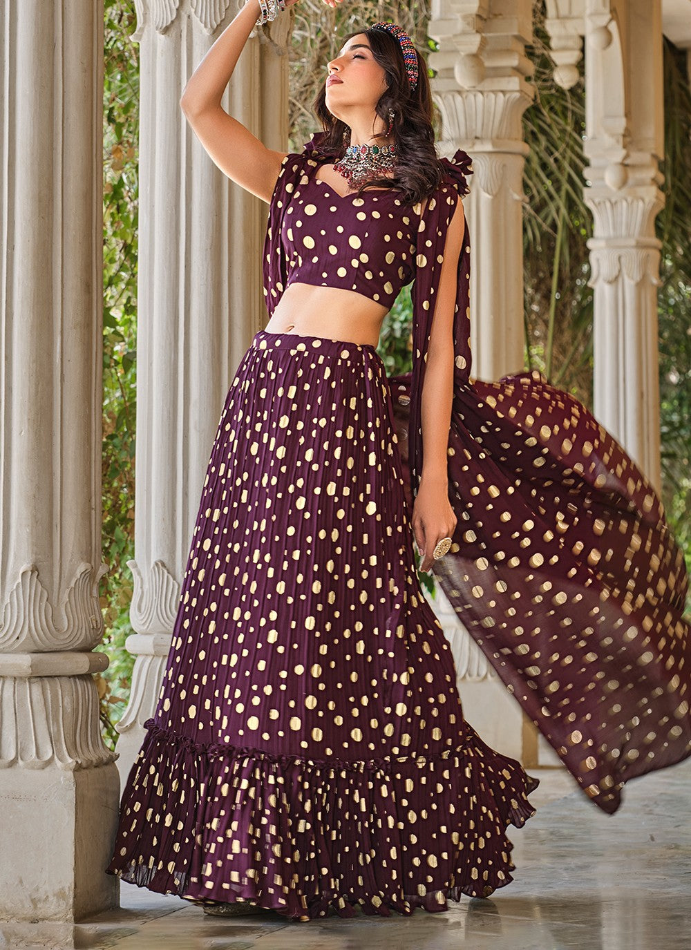 Printed Georgette A - Line Lehenga - L0971