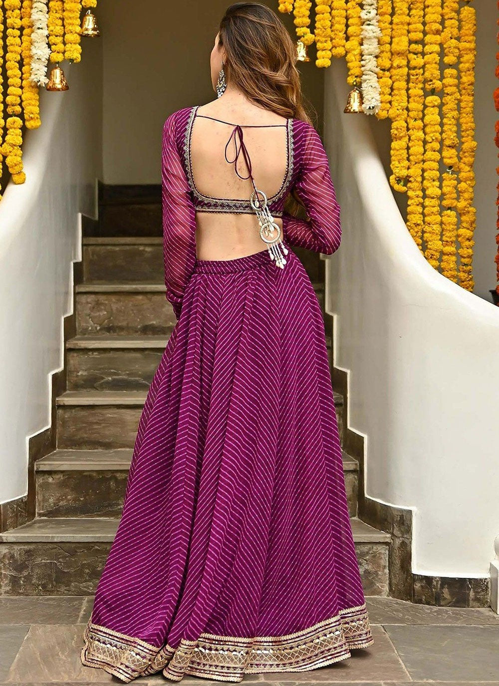 Lace Georgette A - Line Lehenga - L2338