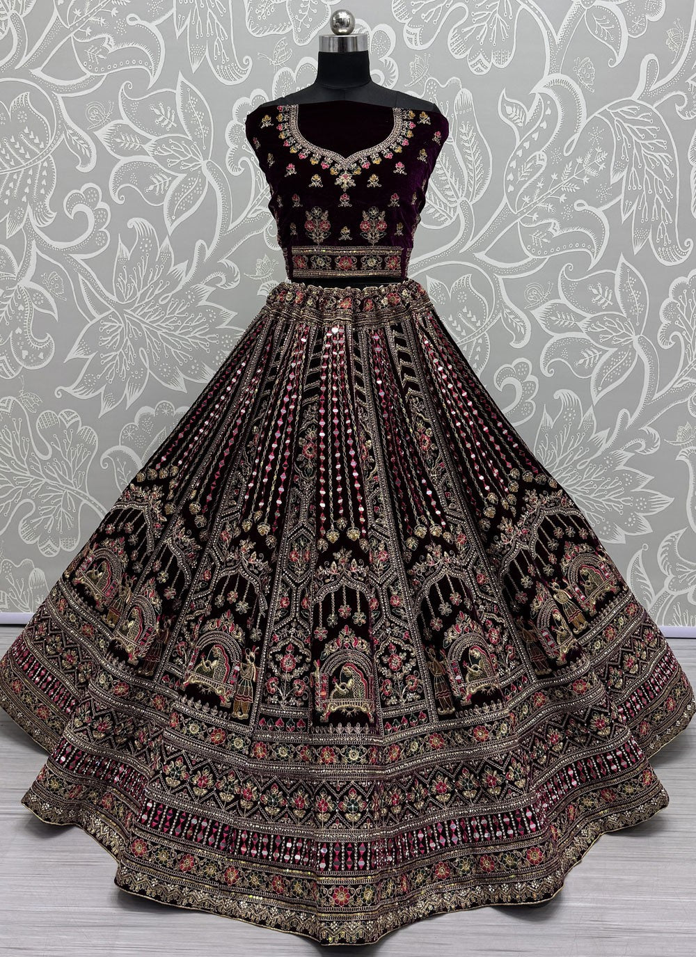 Diamond Velvet A - Line Lehenga - L2606