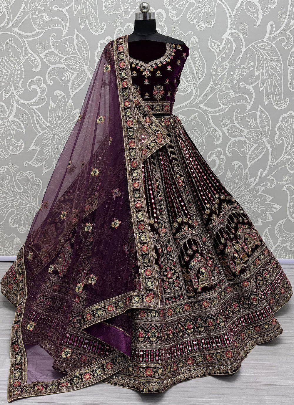 Diamond Velvet A - Line Lehenga - L2606