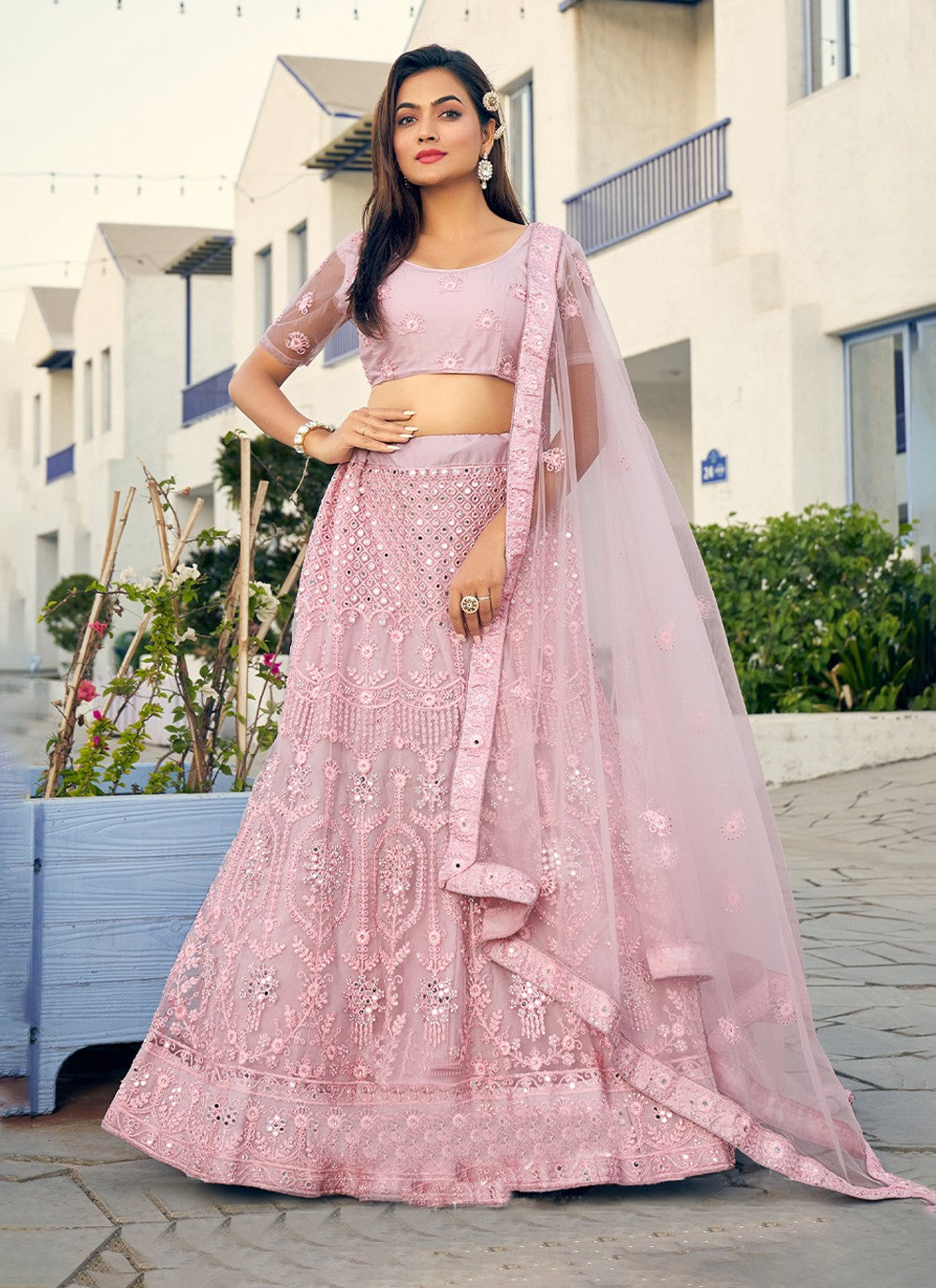 Diamond Net A - Line Lehenga - L0945