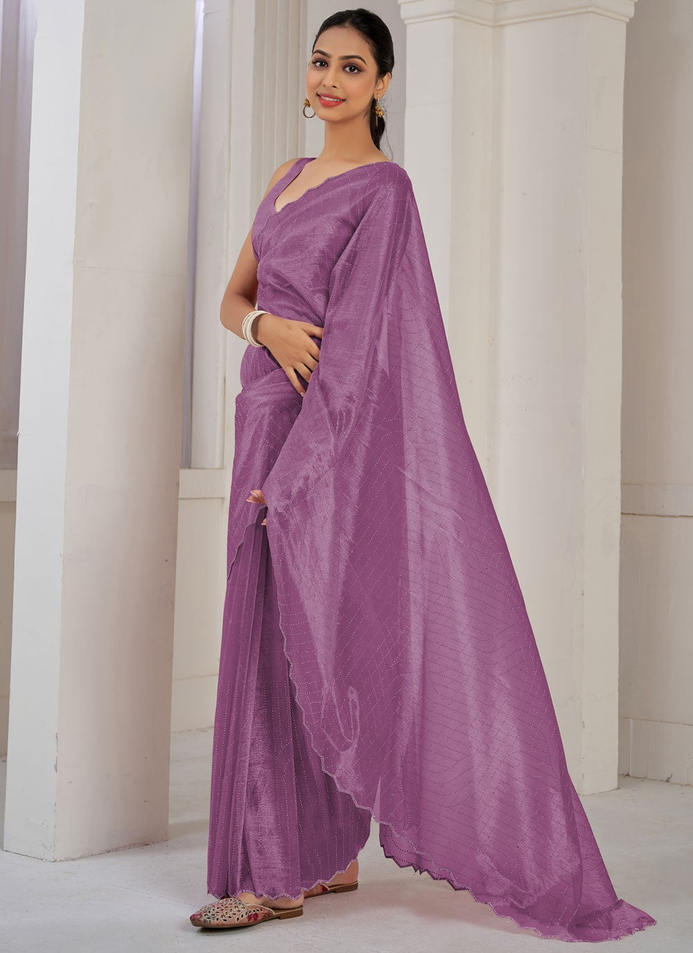 Classic Cutdana Net, Organza Saree - S10606