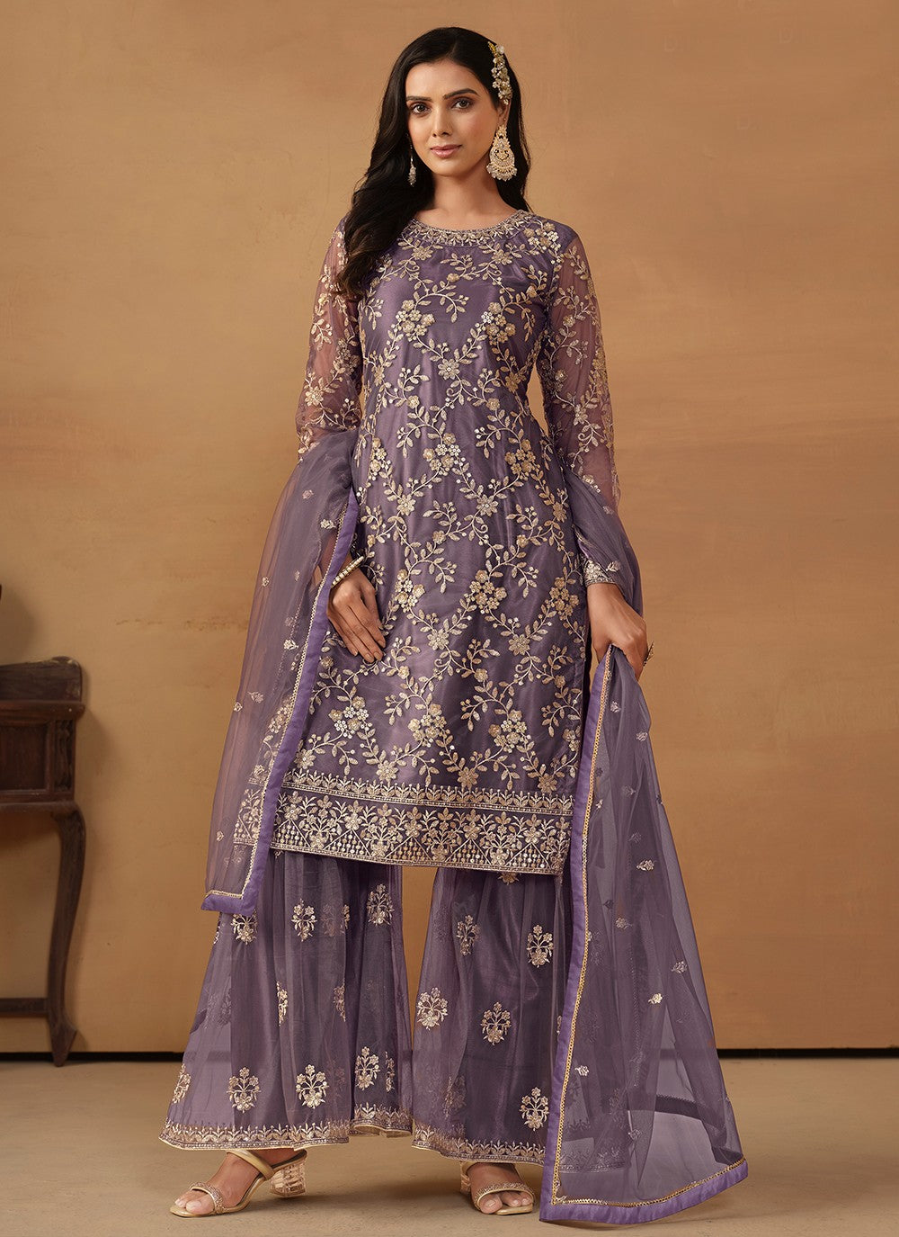 Net Salwar Suit - T2089