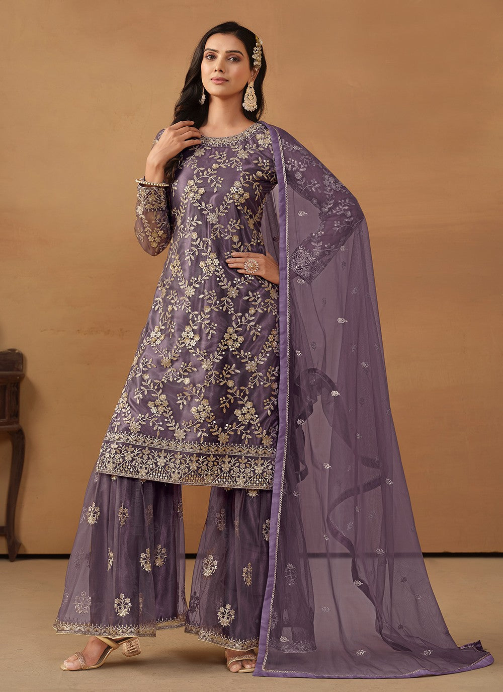 Net Salwar Suit - T2089