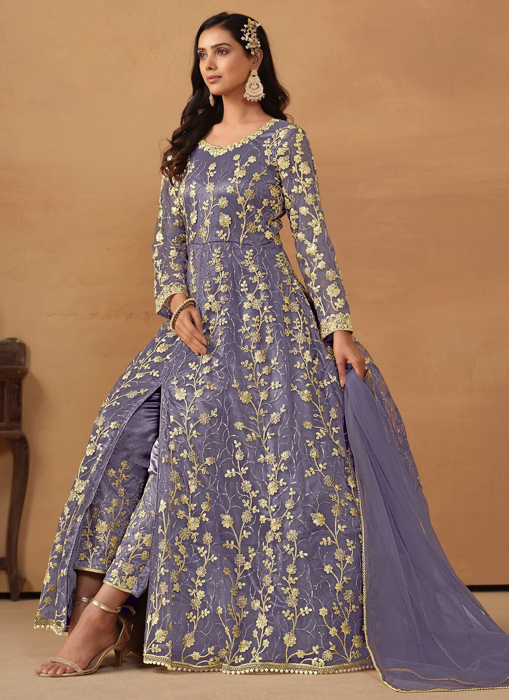 Net Salwar Suit - T3182