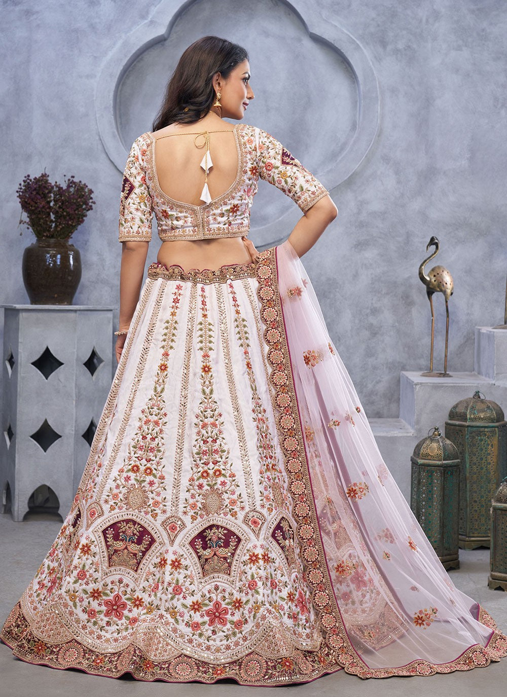 Embroidered Net A - Line Lehenga - L2825