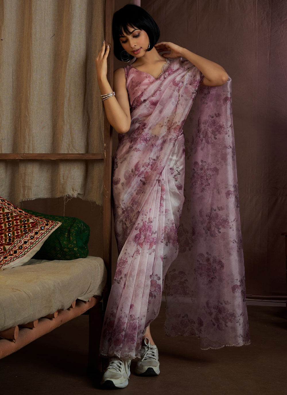 Classic Border Work Organza Saree - S10535