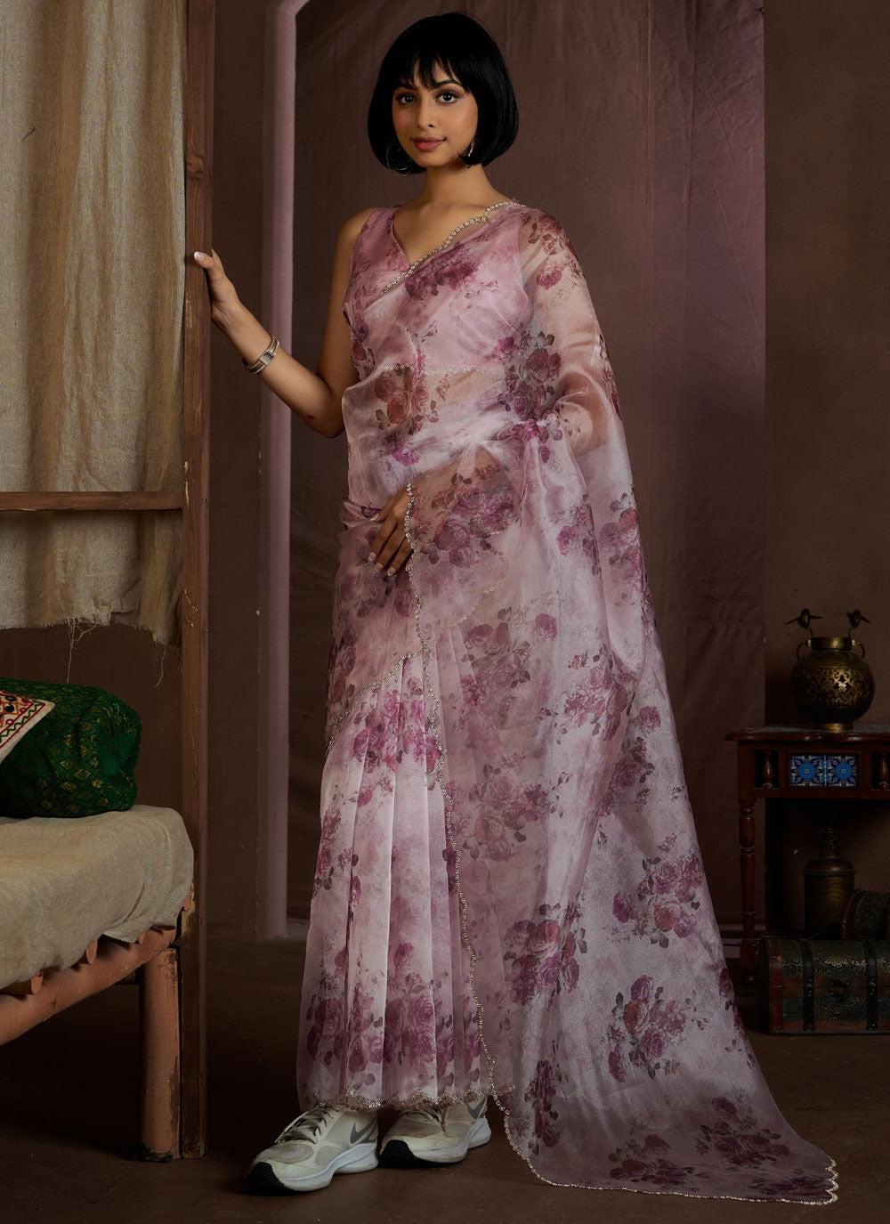 Classic Border Work Organza Saree - S10535