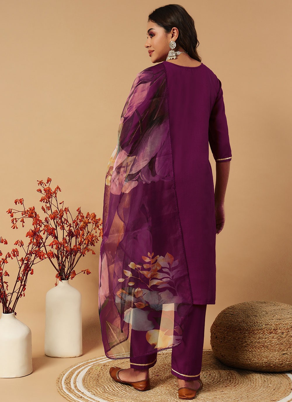 Embroidered Cotton Salwar Suit - T4622