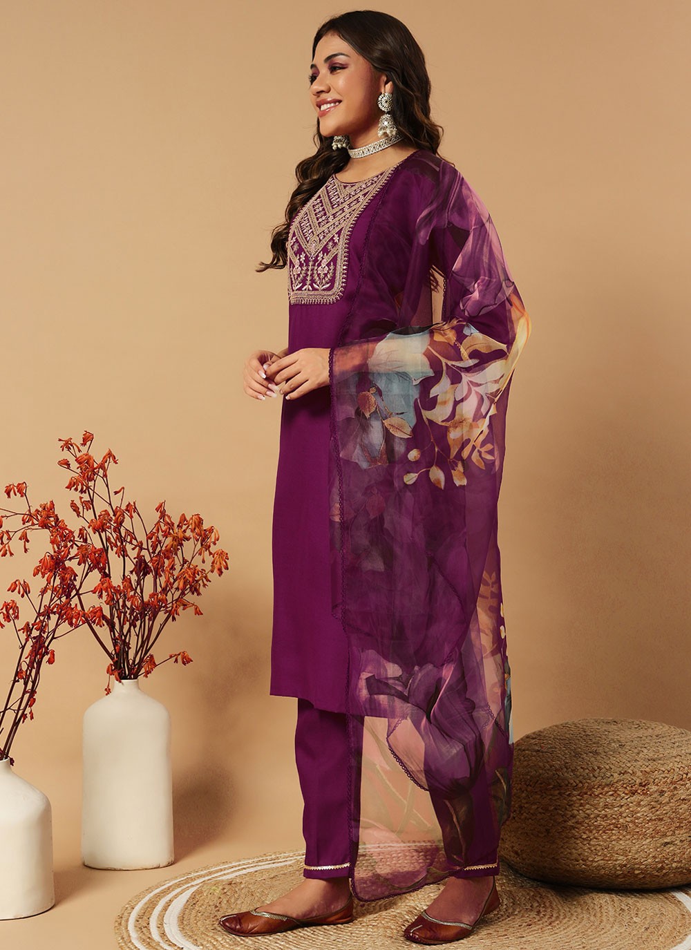 Embroidered Cotton Salwar Suit - T4622