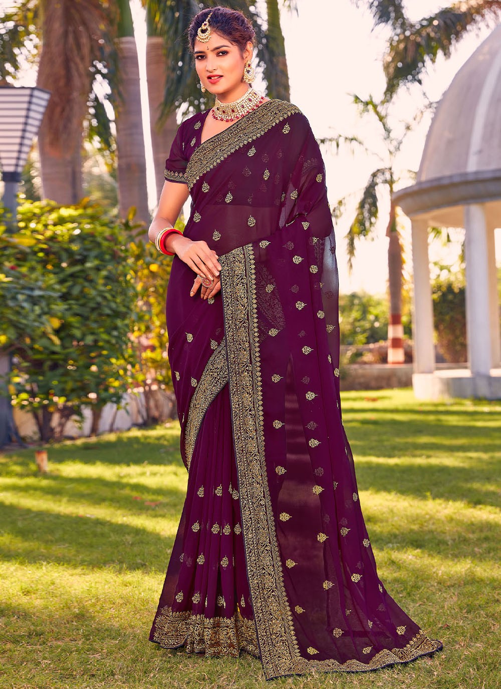 Saree Embroidered Georgette Saree - S2618