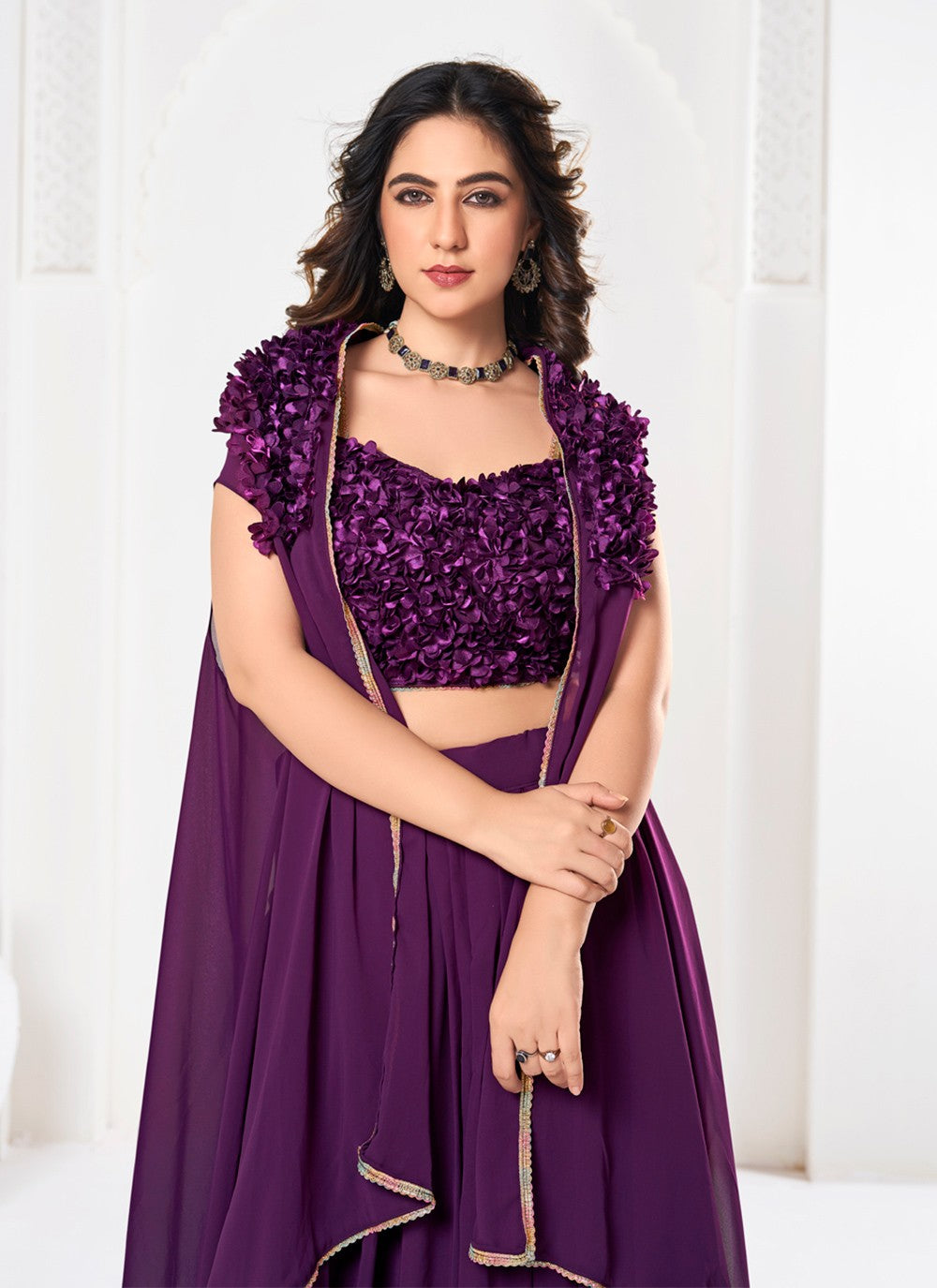 Embroidered Georgette A - Line Lehenga - L2308