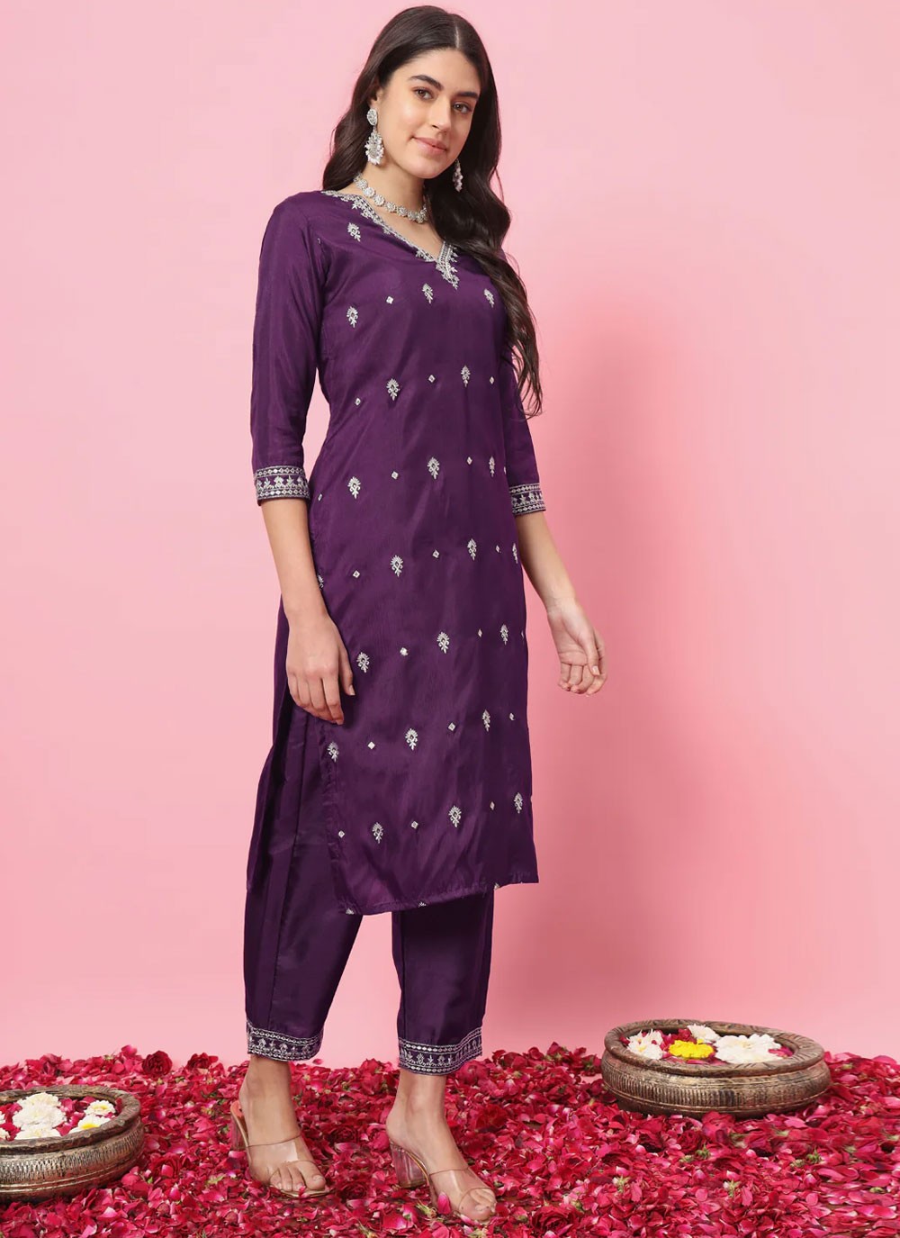 Silk Blend Salwar Suit - T2307