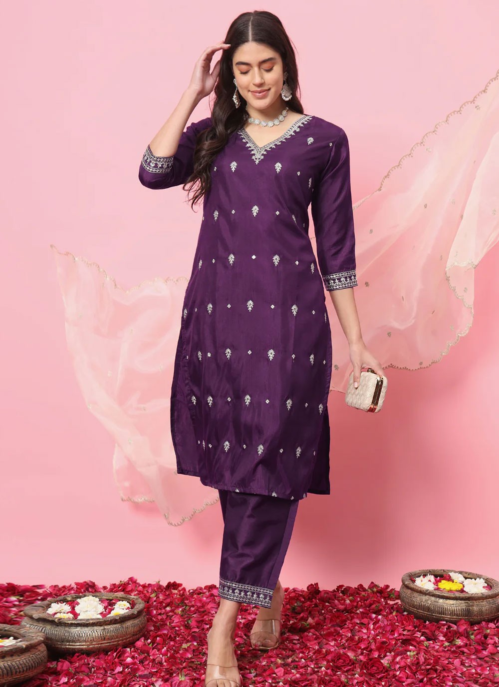 Silk Blend Salwar Suit - T2307