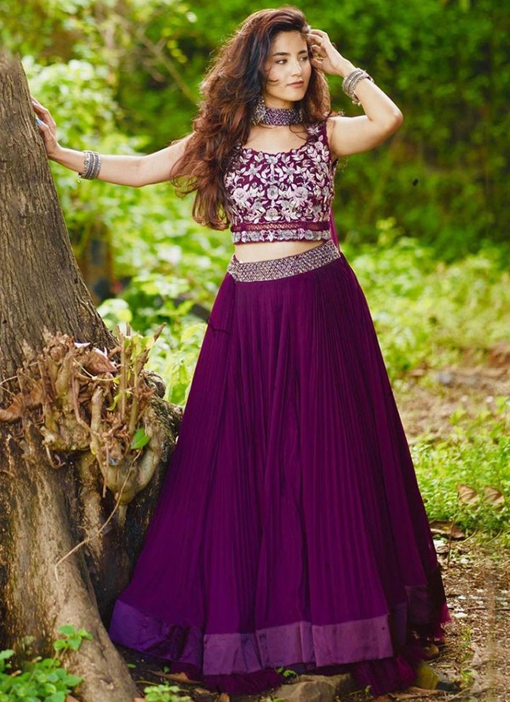 Embroidered Georgette A - Line Lehenga - L2538