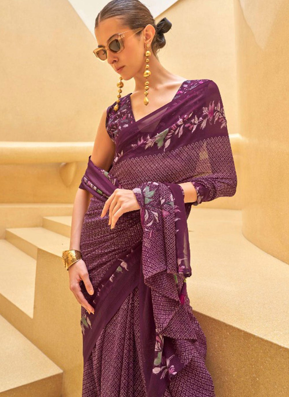 Printed Georgette Saree - S11939