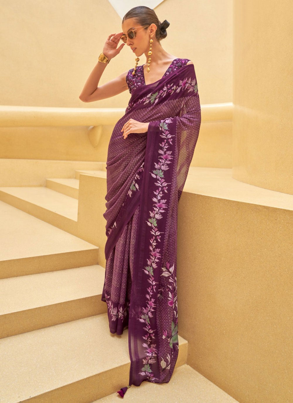 Printed Georgette Saree - S11939