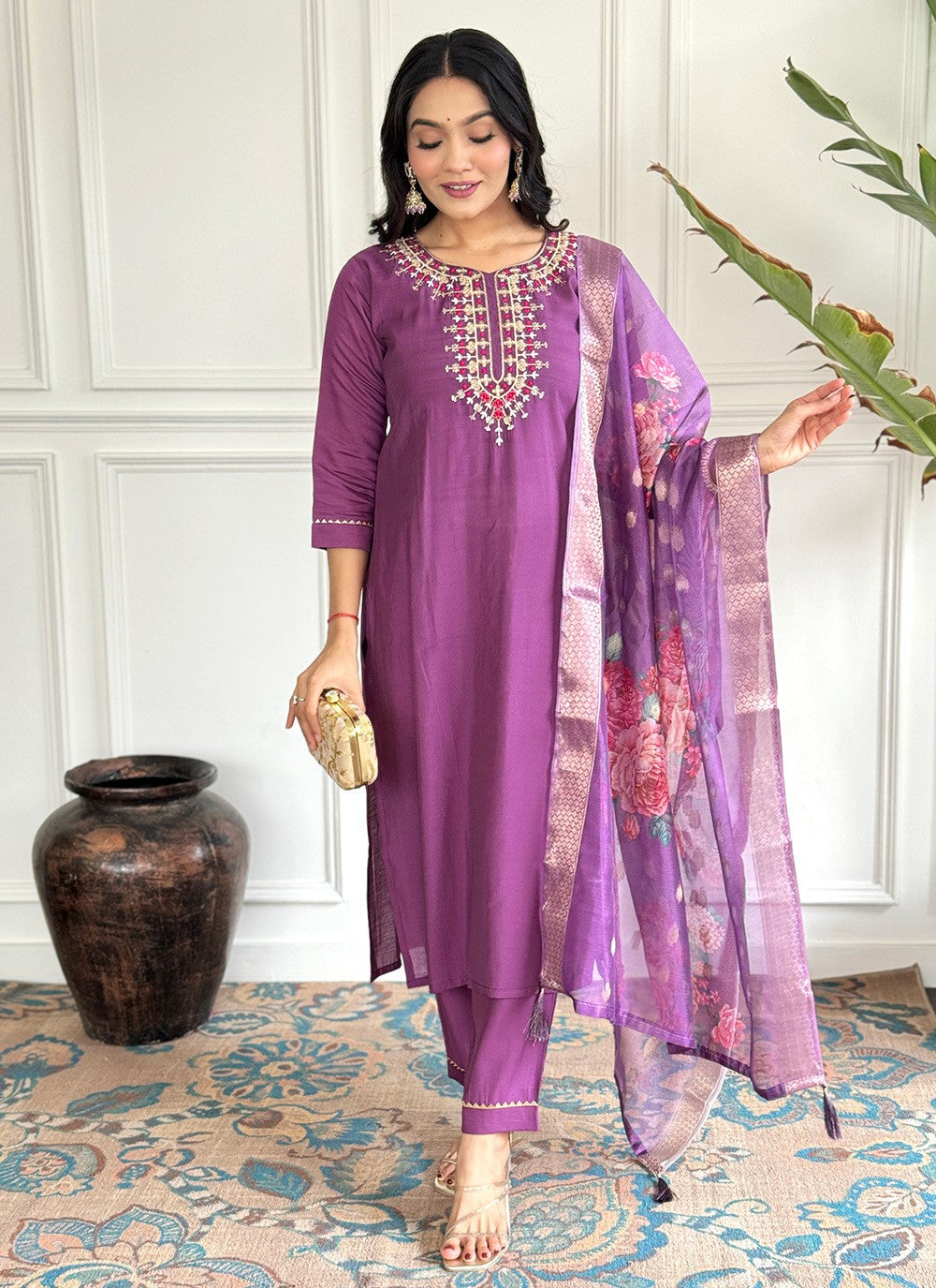 Chanderi , Viscose Salwar Suit - T3608