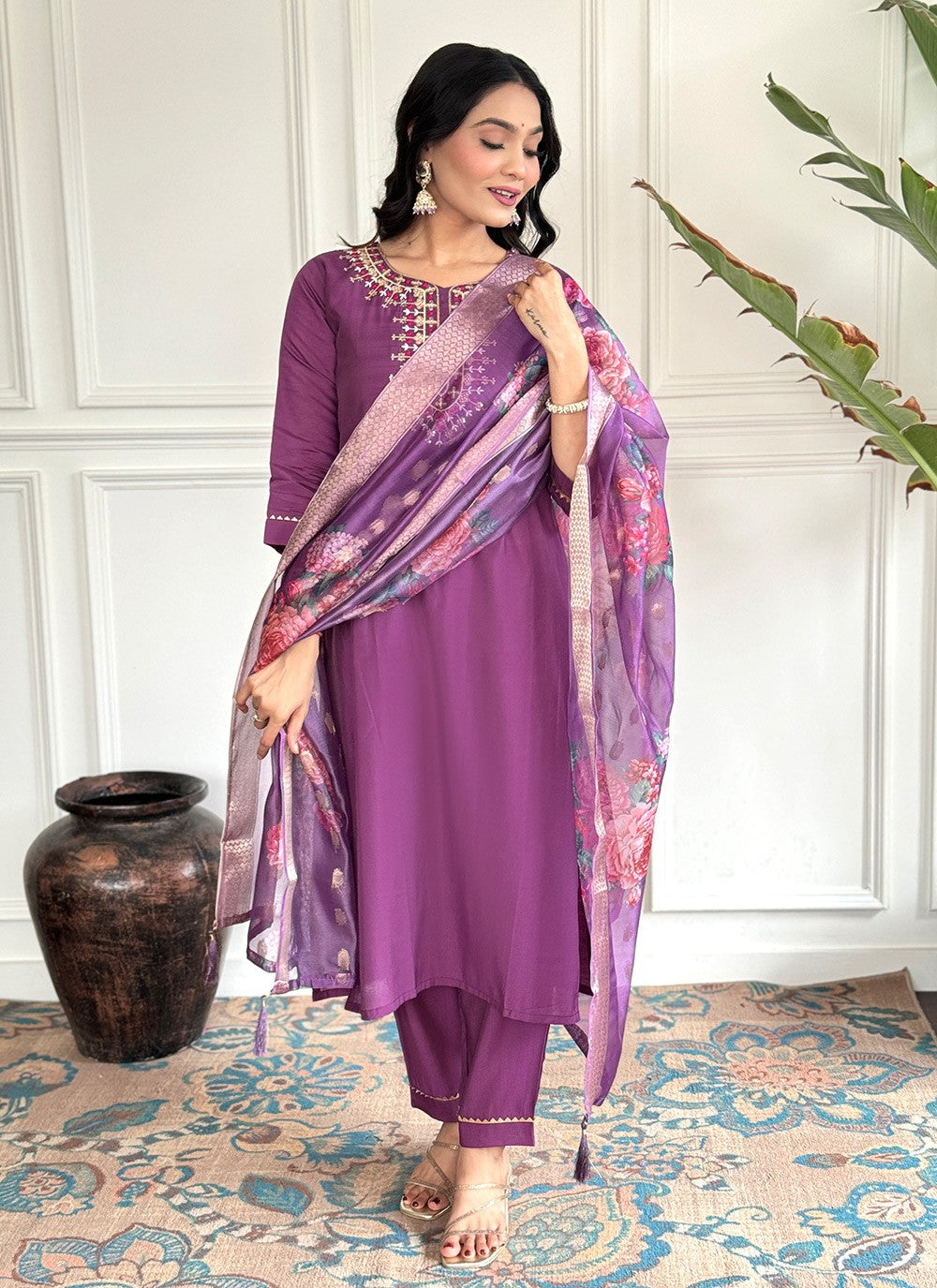 Chanderi , Viscose Salwar Suit - T3608