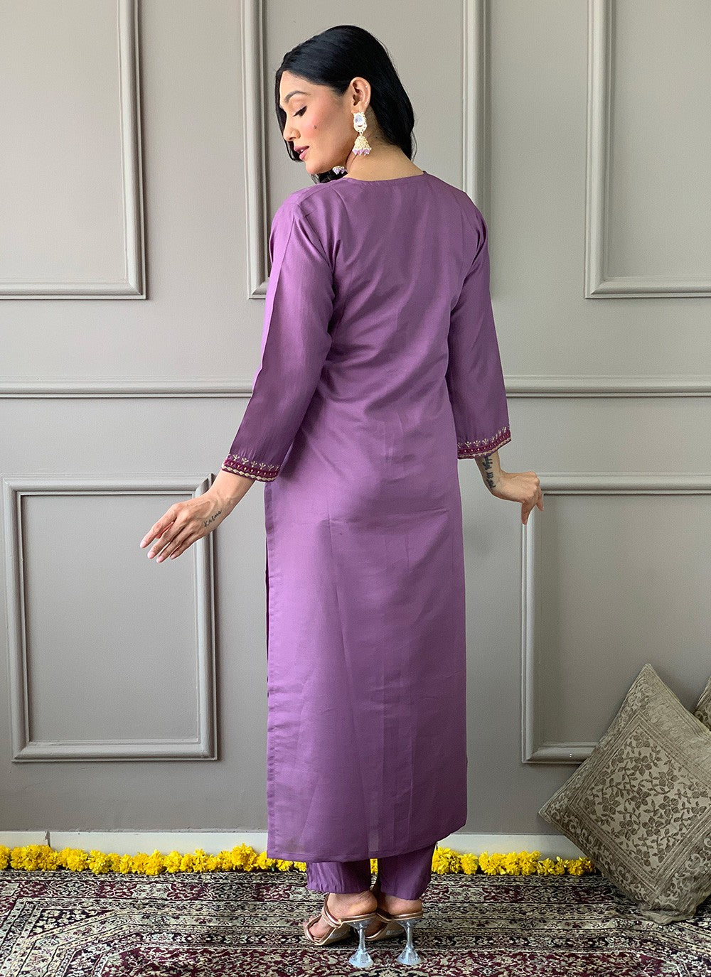 Chanderi , Viscose Pant Style Suit - T3187