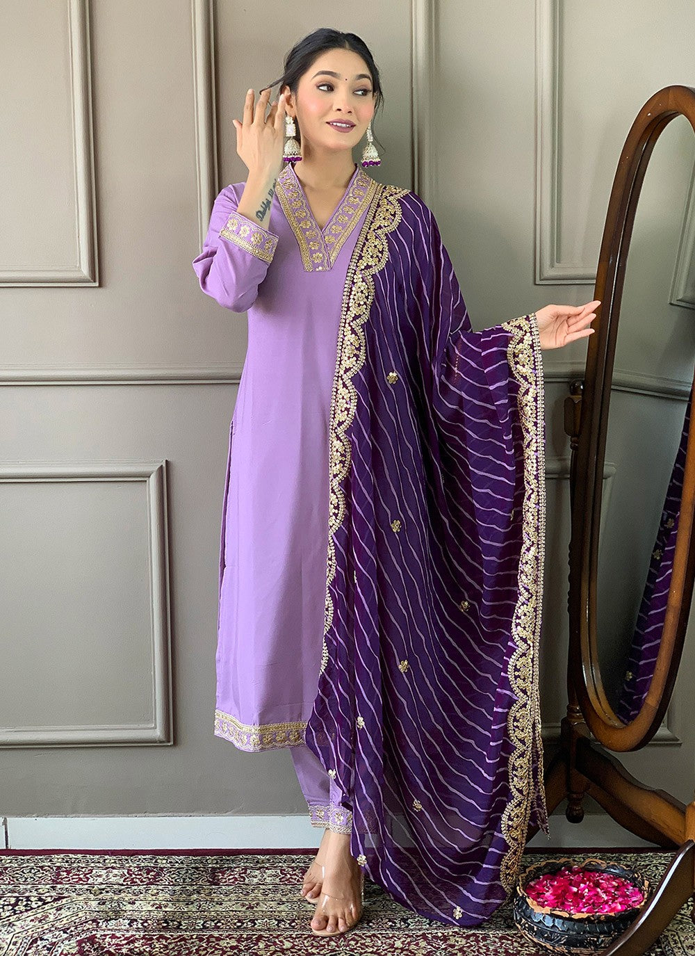 Silk, Viscose Salwar Suit - T3285