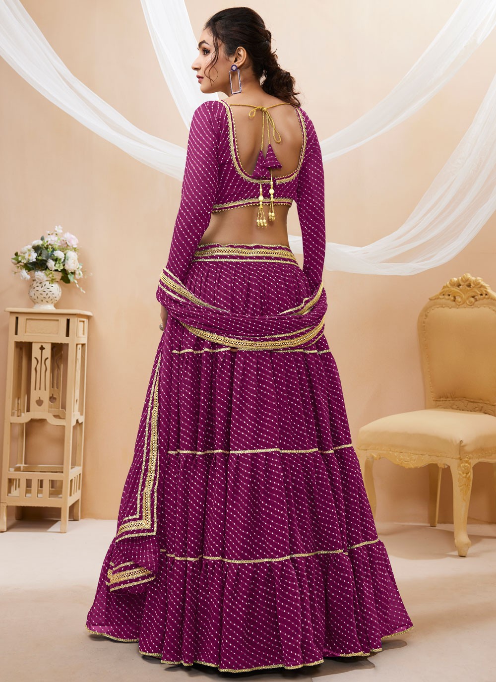 Lace Georgette A - Line Lehenga - L1880