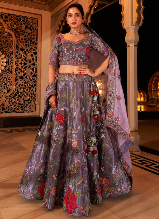 Embroidered Viscose A - Line Lehenga - L2111