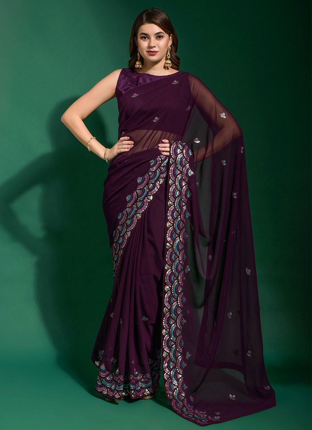 Saree Designer Georgette Saree - S2625