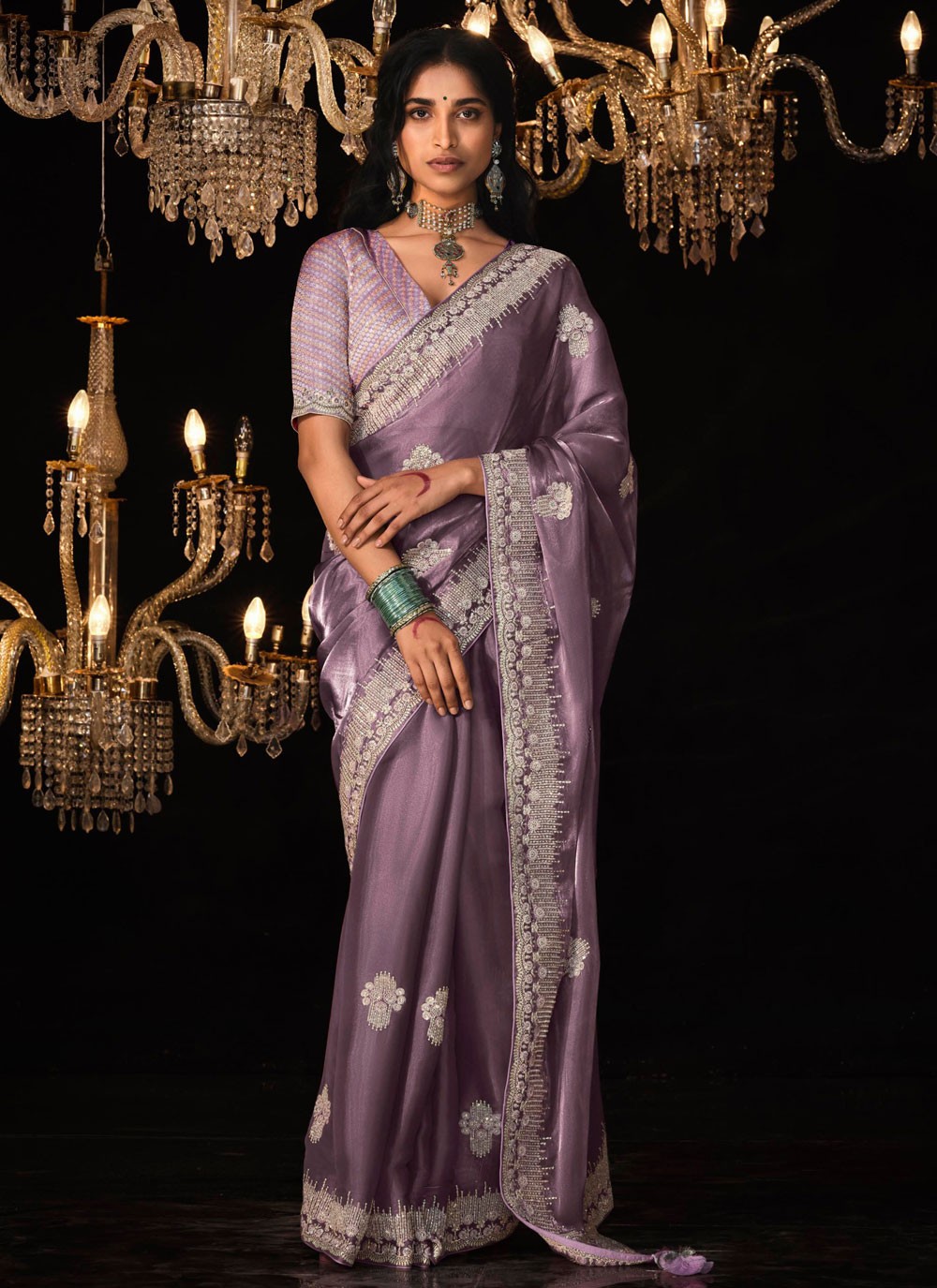 Classic Border Work Tussar Silk Saree - S6618