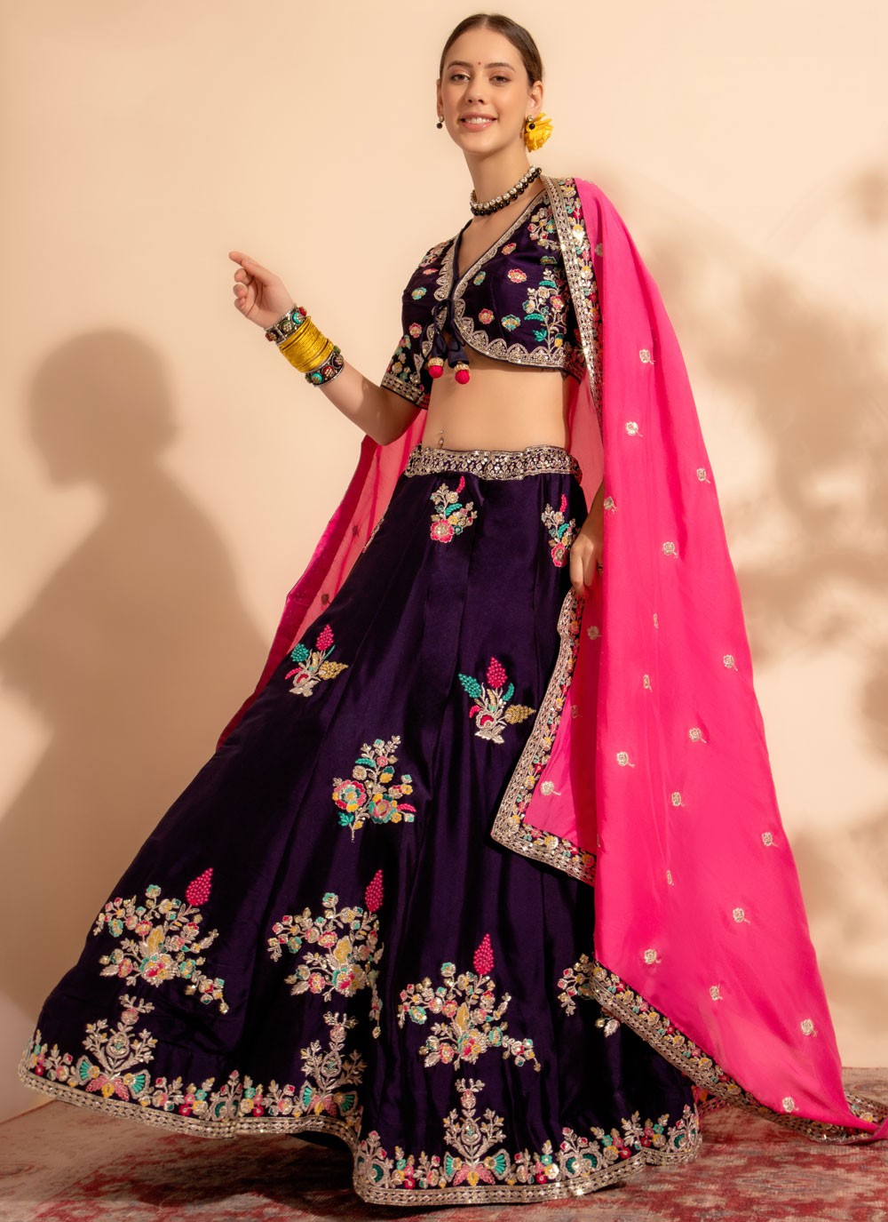 Embroidered Georgette Readymade Lehenga Choli - L1727