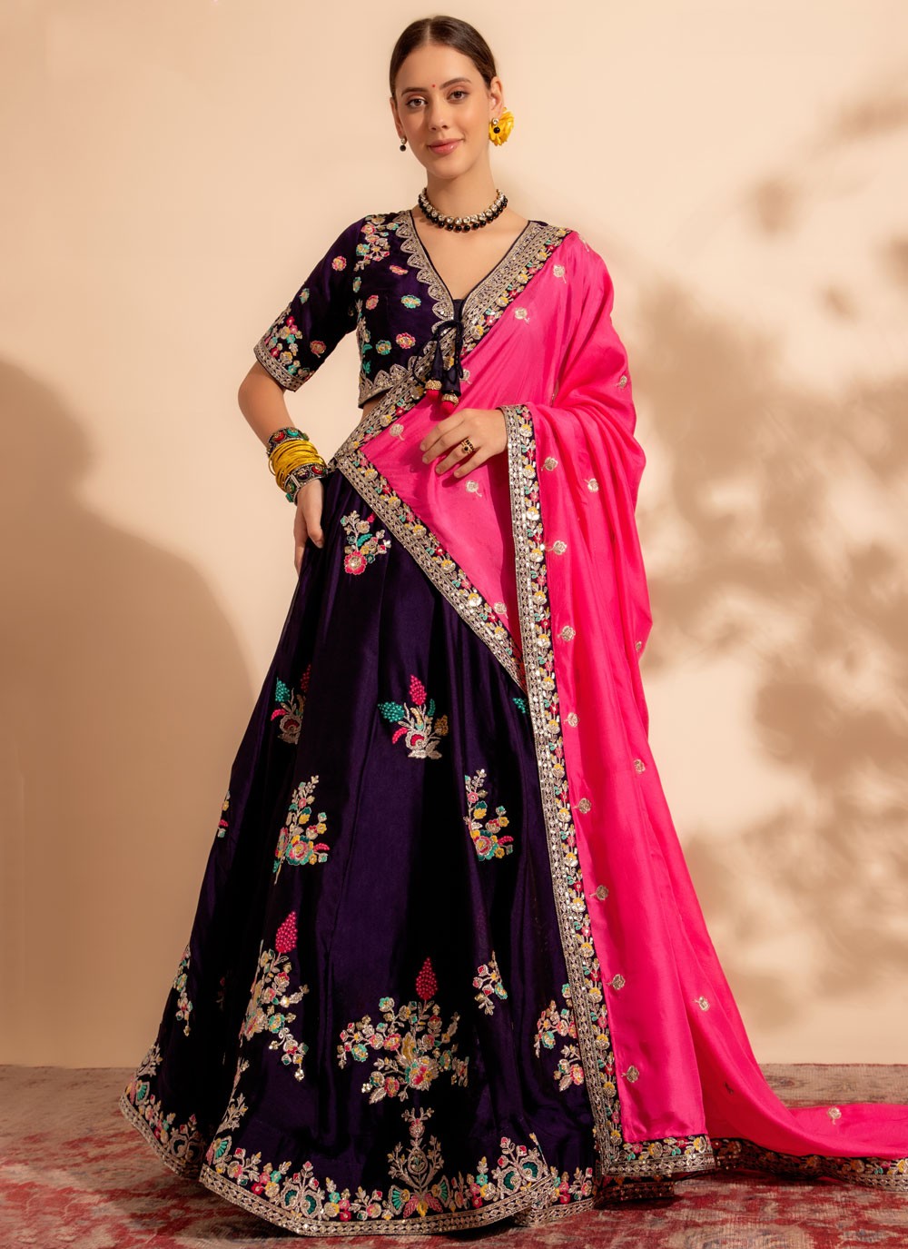 Embroidered Georgette Readymade Lehenga Choli - L1727