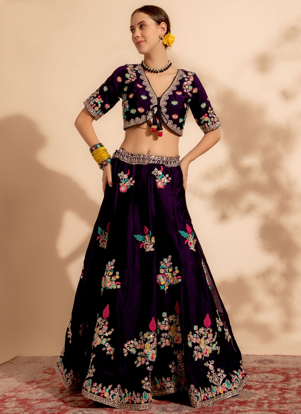 Embroidered Georgette Readymade Lehenga Choli - L1727