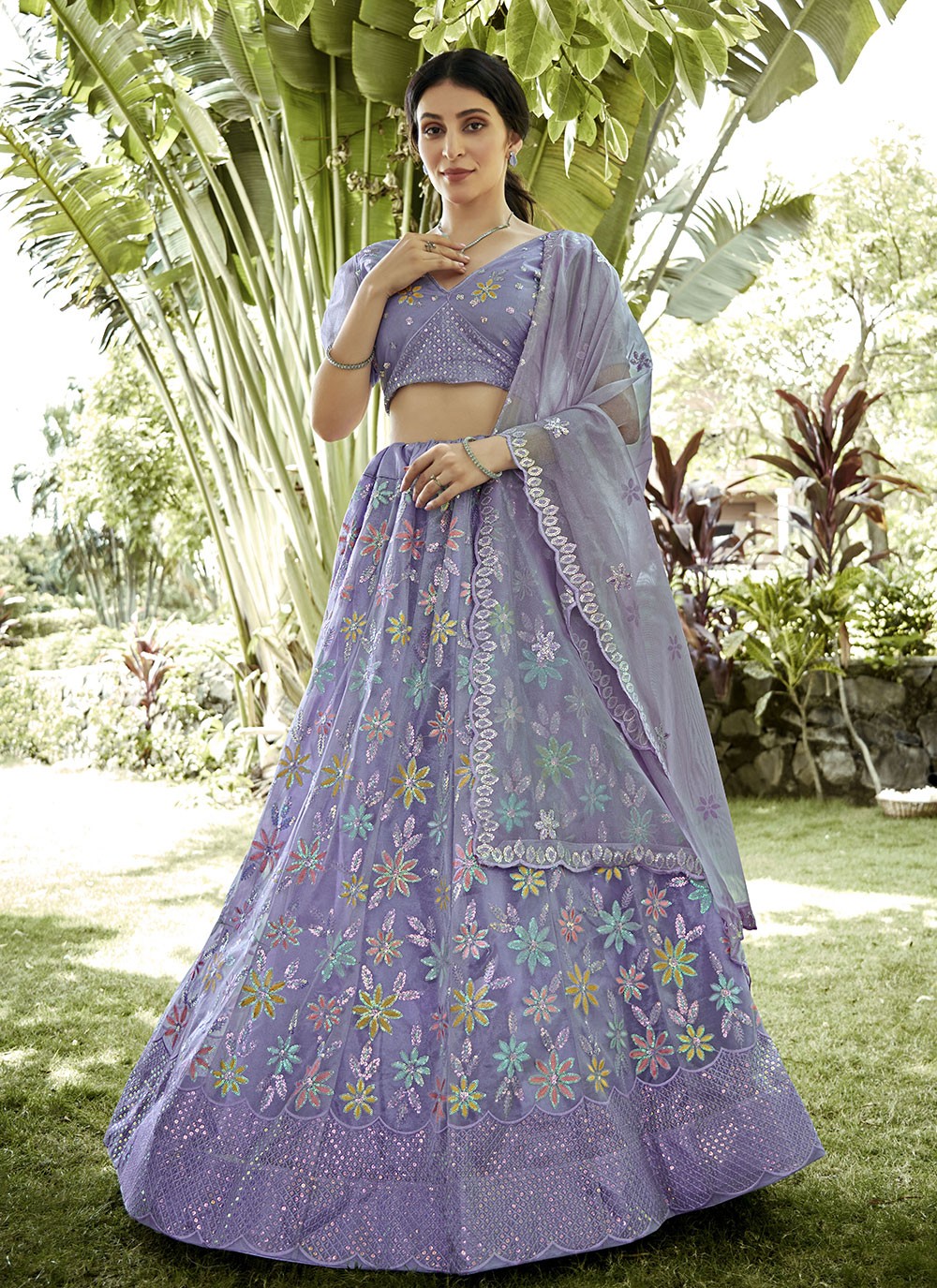 Embroidered Georgette A - Line Lehenga - L2308