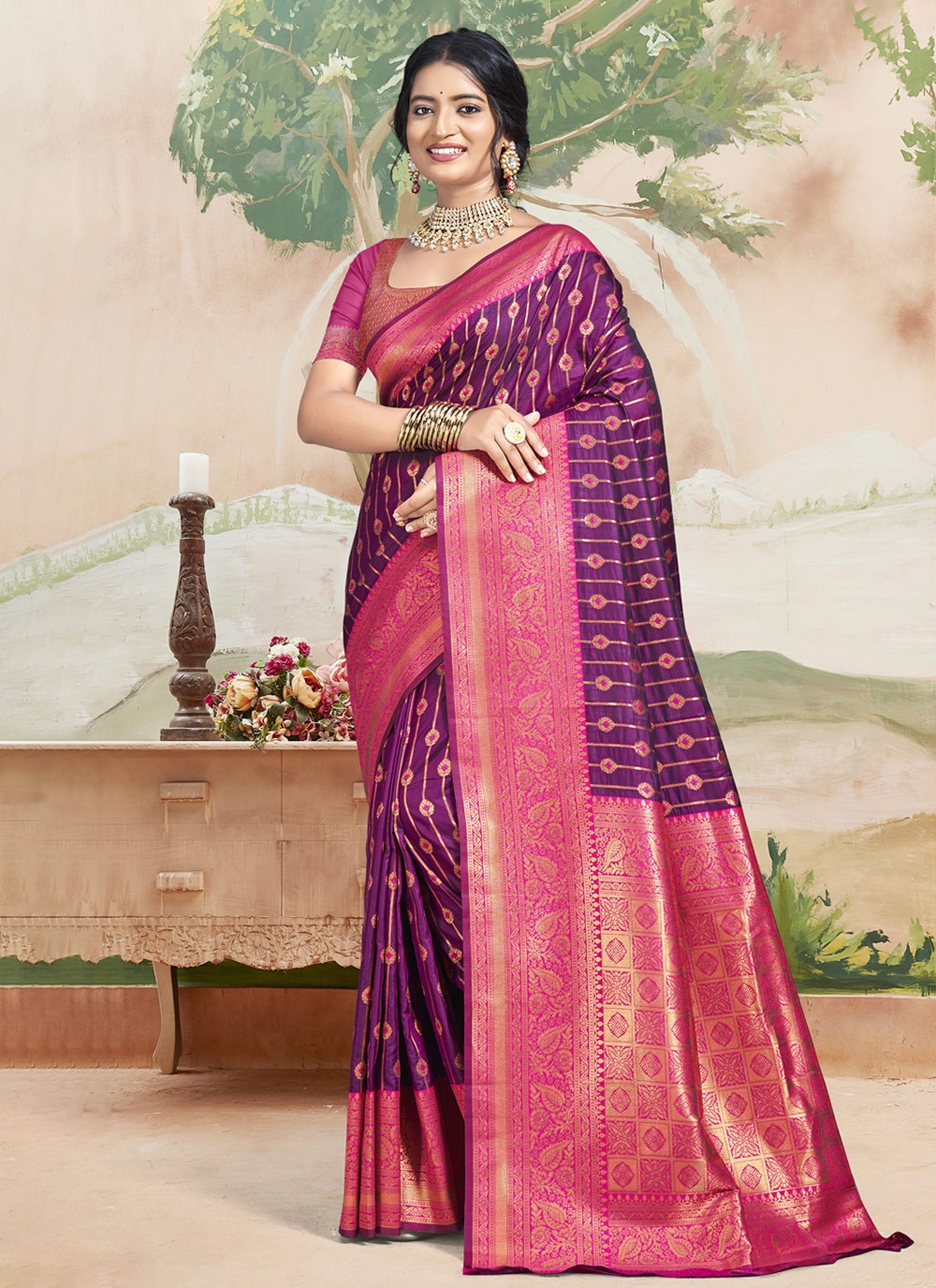 Trendy Weaving Zari Silk Saree - S9078