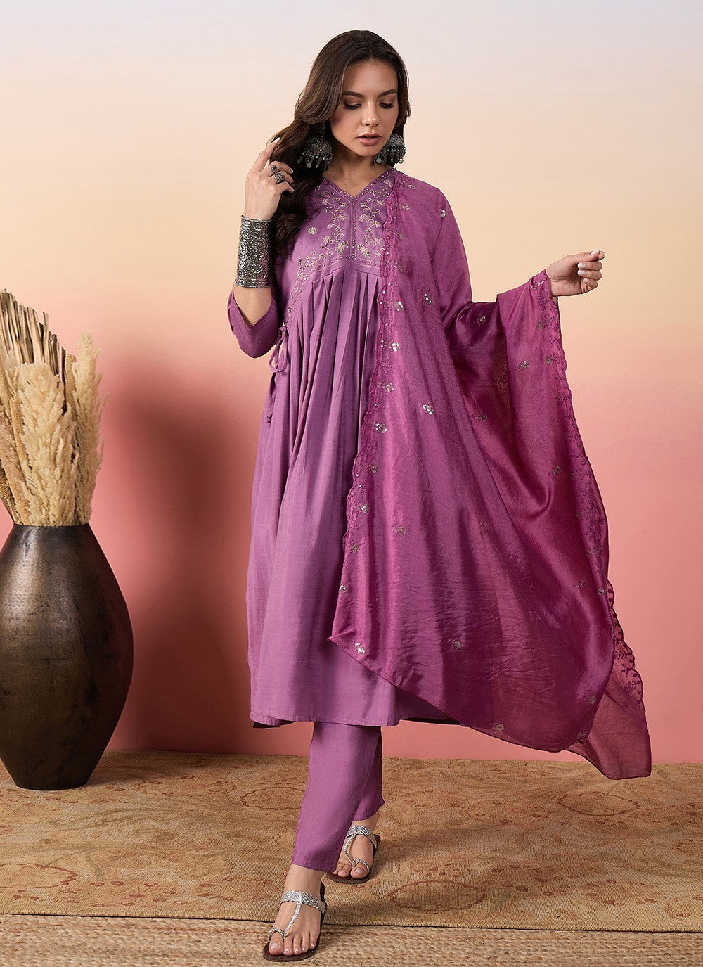 Silk Salwar Suit - T4022